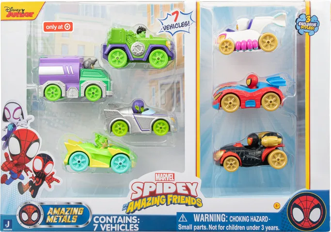 ספיידי ערכת 7 רכבים מטאליים