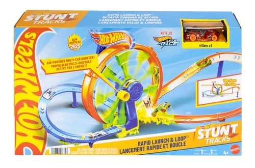 מסלול אתגר הטורבינה Action Rapid Launch and Loop ומכונית הוט ווילס