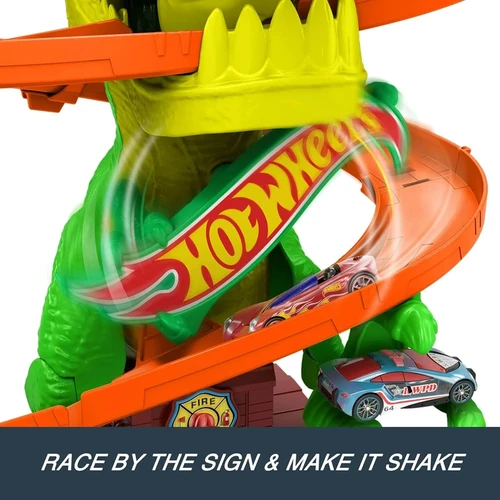 הוט ווילס מארז מסלול טי רקס נגד תחנת כיבוי אש - Hot Wheels