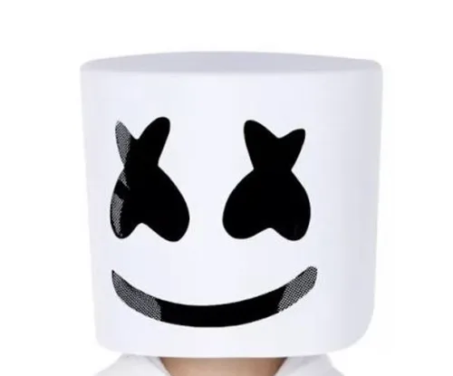 מסכה דיג'יי מרשמלו לבנה כל הראש ספוג קשיח