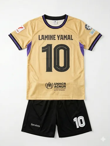 חליפת כדורגל ברצלונה מספר 10 - ימאל חליפת כדורגל לילדים ונוער