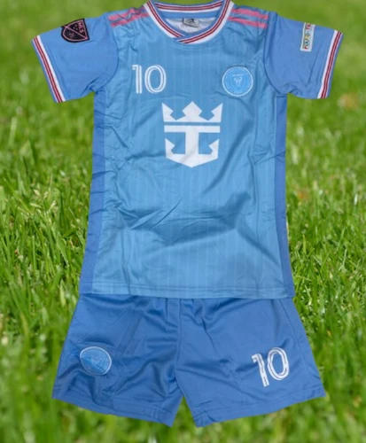 חליפת כדורגל מסי לילדים ונוער MESSI MIAMI מספר 10