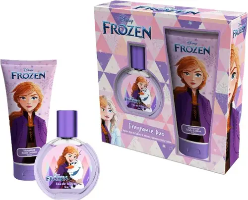 מארז בושם לבנות 50 מ''ל Disney Frozen Anna או דה טואלט E.D.T + קרם גוף 150 מ''ל