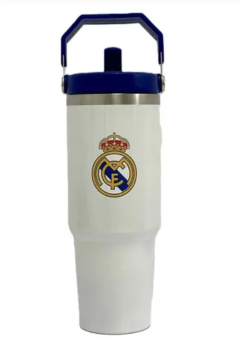 כוס מתכת עם קש 700 מ"ל ריאל מדריד