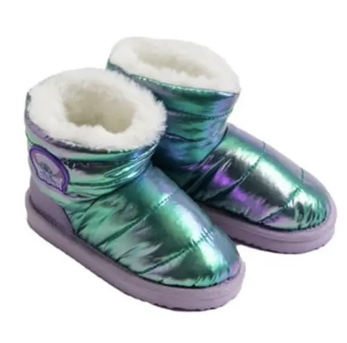 מגפוני פרווה סטיץ ילדים צבע מטאלי