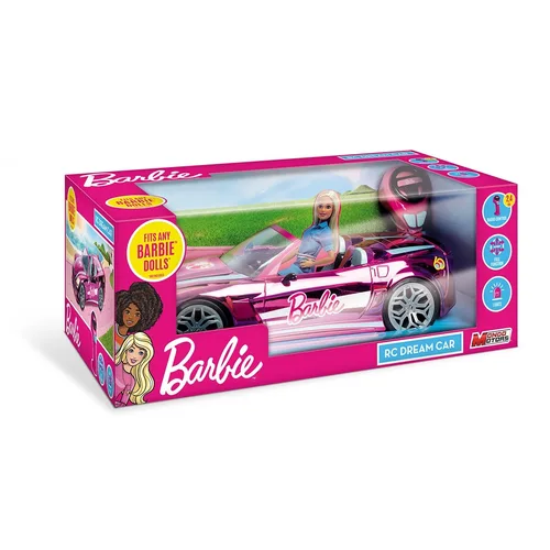 מכונית ברבי על שלט Barbie מבית Mondo Motors - צבע ורוד מטאלי