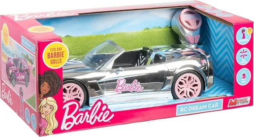 מכונית ברבי על שלט Barbie מבית Mondo Motors - צבע כסוף