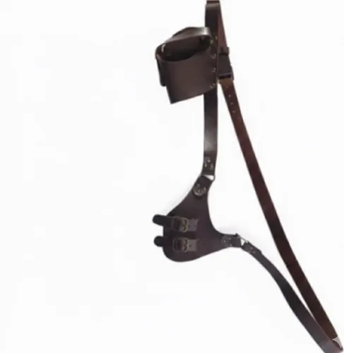 רתמה חגורה לנשקים וחרב לתחפושת צבע חום