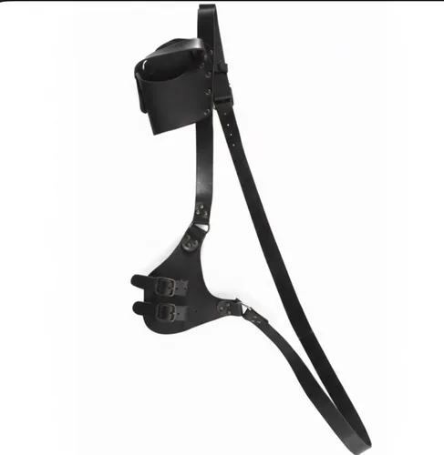 רתמה חגורה לנשקים וחרב לתחפושת צבע שחור