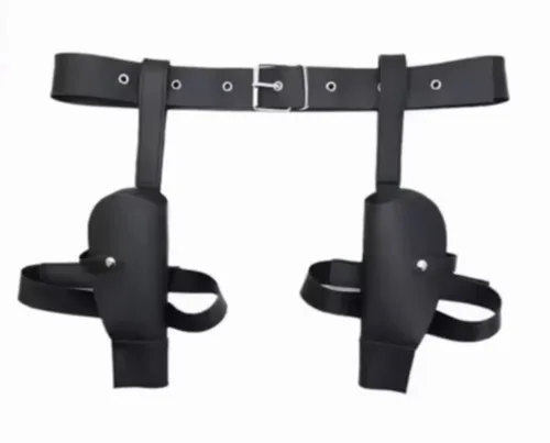 חגורת אקדוחן כפולה – שחור לפורים