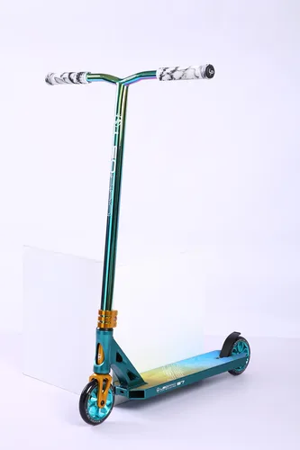 קורקינט פעלולים לילדים מקצועי S7 כרום תורכיז LEO PRO