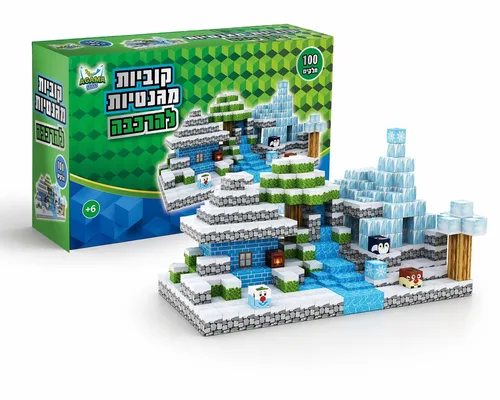 בלוק קראפטר 100 חלקים קוביות מגנטיות להרכבה פינגיון