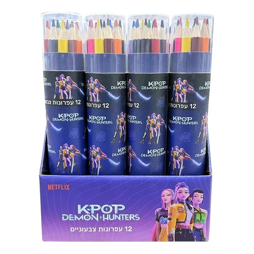 עפרונות (12) בגליל קרטון קיי פופ
