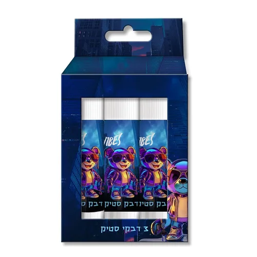 דבק סטיק מארז 3 דובי